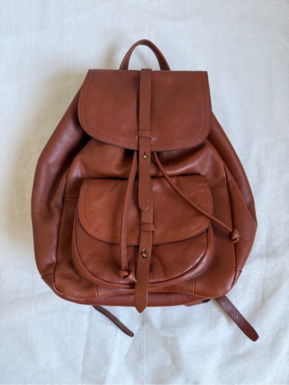 Madewell The Transport Rucksack Backpack Saddle Tan Brown Leather